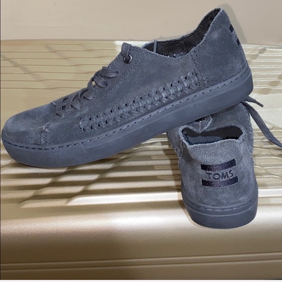 TOMS Oxford Gray Braided Suede Sneaker - Women - Picture 2 of 2